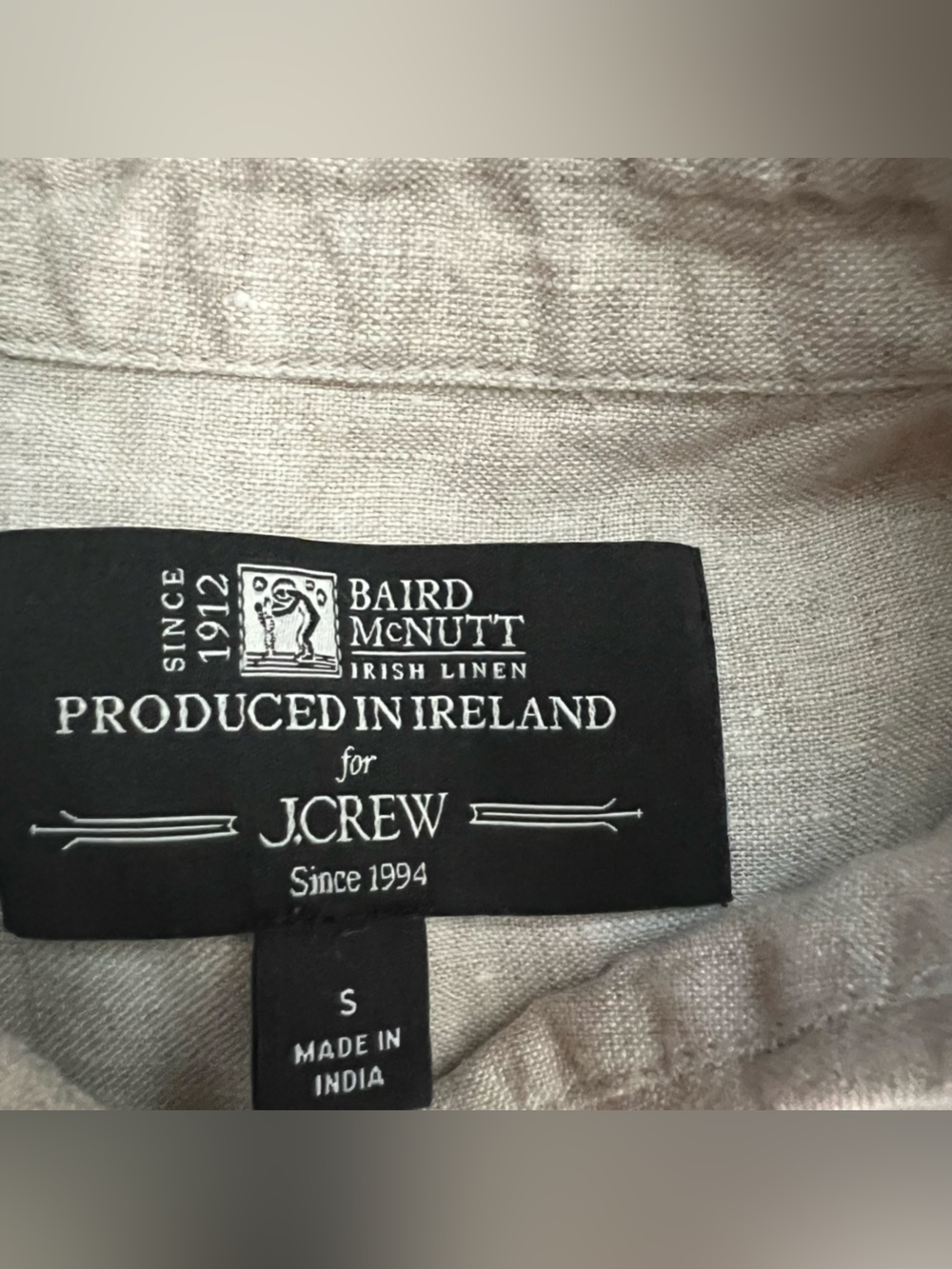 J.Crew New Capitaine shirt top in Baird McNutt Irish linen relaxed fit Sz S - Picture 6 of 9